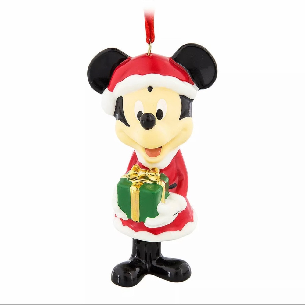 Disney Santa Mickey Porcelain Bell Ornament